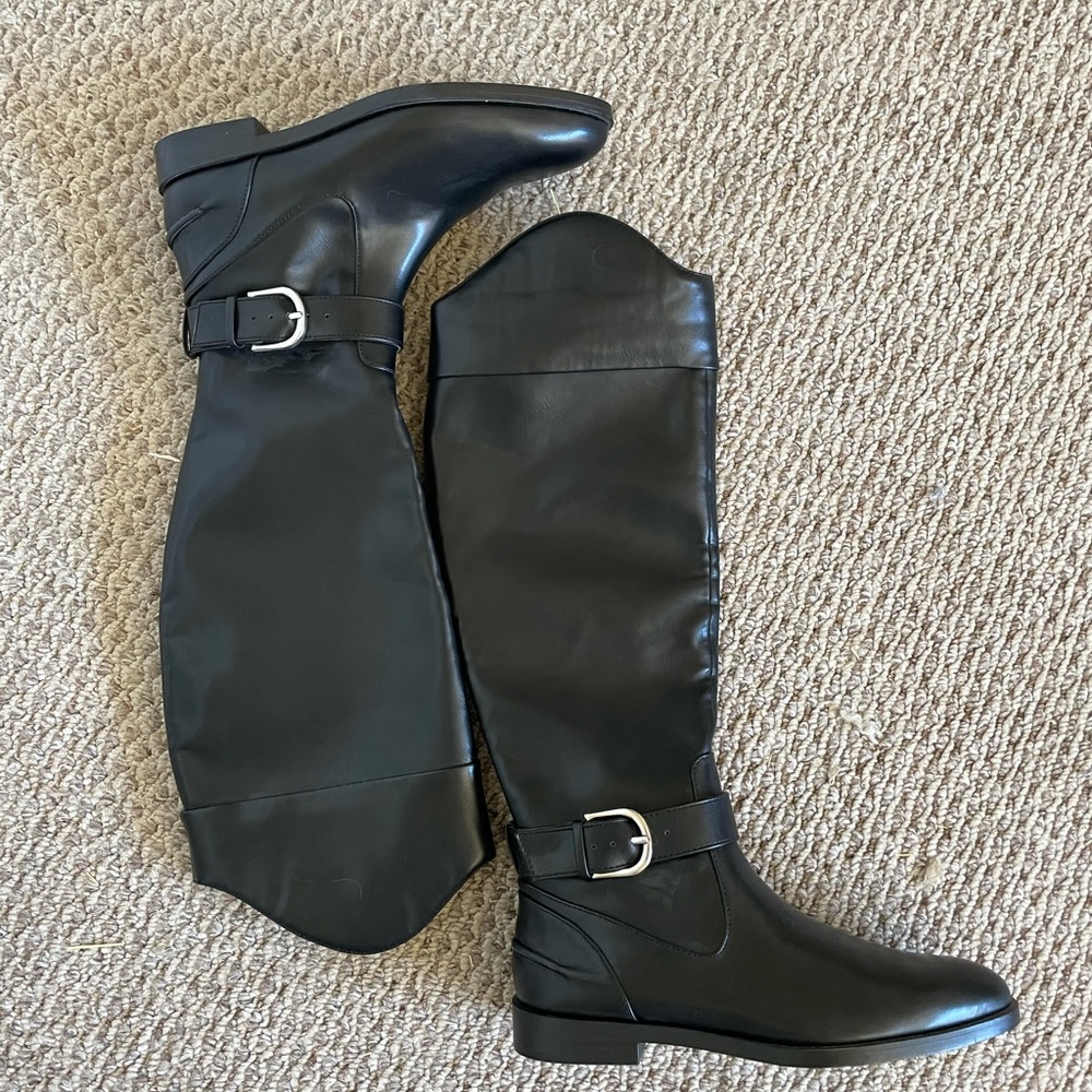 🇺🇸NWT🇺🇸 ZARA FAUX LEATHER RIDING BOOTS